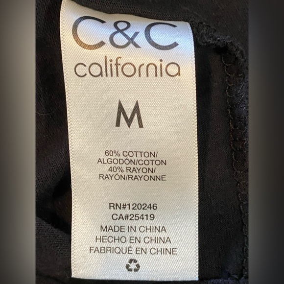 C&C California Classic Black T-Shirt Dress w/tie belt Size medium - Picture 6 of 10